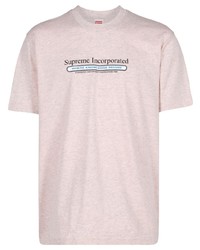 Мужская розовая футболка с круглым вырезом от Supreme