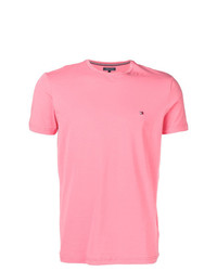 Мужская розовая футболка с круглым вырезом от Tommy Hilfiger