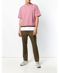 Мужская розовая футболка с круглым вырезом от Marni