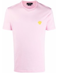 Мужская розовая футболка с круглым вырезом от Versace
