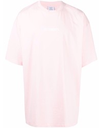 Мужская розовая футболка с круглым вырезом от Vetements