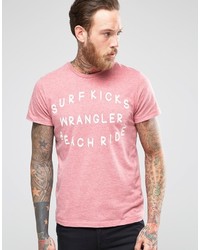 Мужская розовая футболка с круглым вырезом от Wrangler