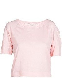Женская розовая футболка с круглым вырезом