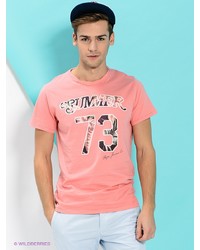 Мужская розовая футболка с принтом от PEPE JEANS LONDON