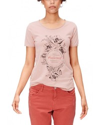 Женская розовая футболка с принтом от s.Oliver