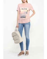 Женская розовая футболка с принтом от s.Oliver