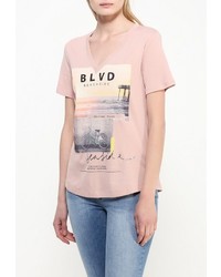 Женская розовая футболка с принтом от s.Oliver