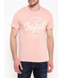 Мужская розовая футболка от Jack &amp; Jones