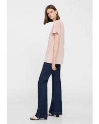 Женская розовая футболка от Mango