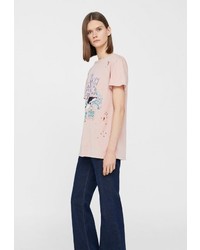 Женская розовая футболка от Mango