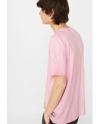 Мужская розовая футболка от Mango Man