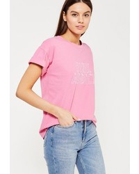 Женская розовая футболка от Mango