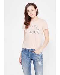 Женская розовая футболка от Pepe Jeans