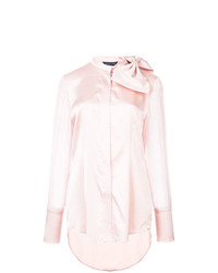Розовая шелковая блуза на пуговицах от Thomas Wylde