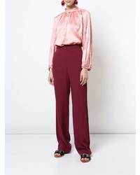 Розовая шелковая блузка с длинным рукавом от Apiece Apart