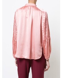 Розовая шелковая блузка с длинным рукавом от Apiece Apart