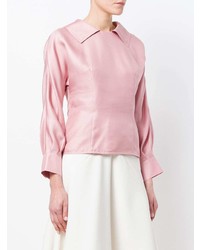Розовая шелковая блузка с длинным рукавом от Marni