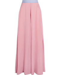 Розовая шелковая длинная юбка от Roksanda