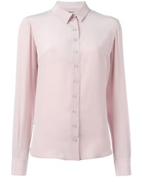 Женская розовая шелковая классическая рубашка от Alexander McQueen