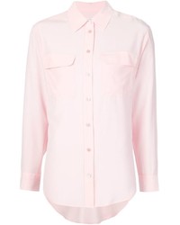 Женская розовая шелковая классическая рубашка от Equipment