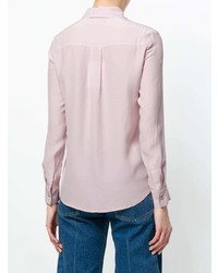 Женская розовая шелковая классическая рубашка от Max & Moi