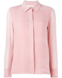 Женская розовая шелковая классическая рубашка от Tory Burch