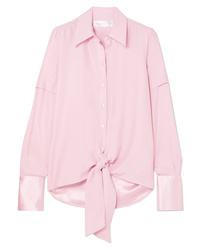 Женская розовая шелковая классическая рубашка от Victoria Victoria Beckham