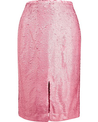 Розовая юбка-карандаш с пайетками