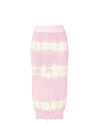 Розовая юбка-карандаш с принтом тай-дай от MSGM