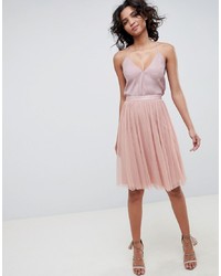 Розовая юбка-миди из фатина от Needle & Thread