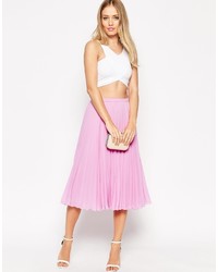 Розовая юбка-миди со складками от Asos