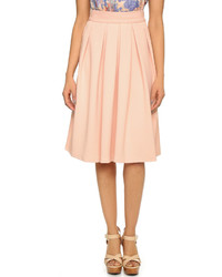 Розовая юбка-миди со складками от WAYF