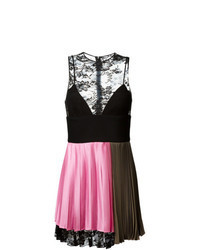 Розово-черное платье с пышной юбкой
