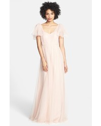 Розовое вечернее платье