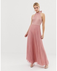 Розовое вечернее платье из фатина со складками от ASOS DESIGN
