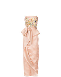 Розовое вечернее платье с вышивкой от Marchesa