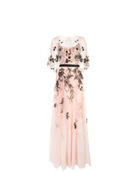 Розовое вечернее платье с вышивкой от Marchesa Notte