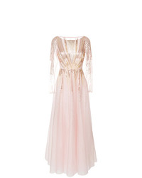 Розовое вечернее платье с вышивкой от Temperley London