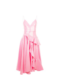 Розовое вечернее платье с пайетками с рюшами от Alex Perry
