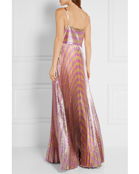 Розовое вечернее платье с пайетками от Gucci