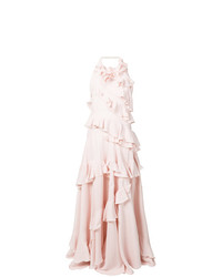Розовое вечернее платье с рюшами от Maison Rabih Kayrouz