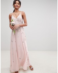 Розовое вечернее платье с украшением от ASOS DESIGN