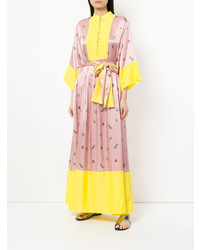 Розовое вечернее платье с цветочным принтом от Miahatami