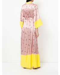 Розовое вечернее платье с цветочным принтом от Miahatami