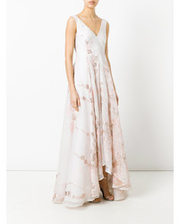 Розовое вечернее платье с цветочным принтом от Talbot Runhof