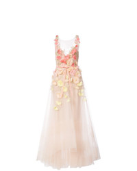 Розовое вечернее платье с цветочным принтом от Marchesa Notte