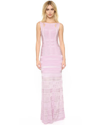 Розовое вечернее платье от Herve Leger