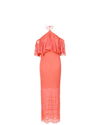 Розовое вязаное вечернее платье от Cecilia Prado