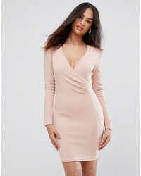 Розовое вязаное облегающее платье от AX Paris