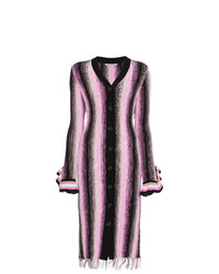 Розовое вязаное платье-миди от Marco De Vincenzo